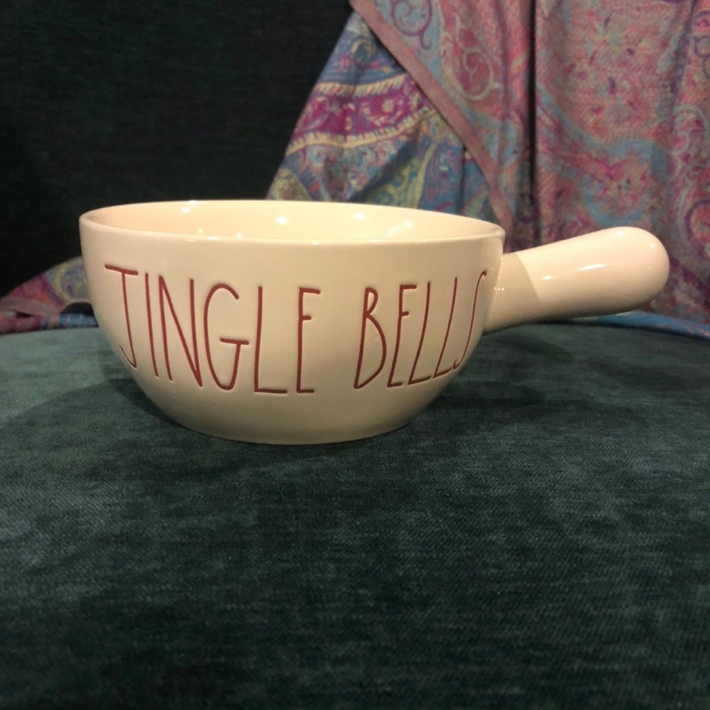 Rae Dunn Jingle Bells Crock Bowl Holidays Comfort Food Staging